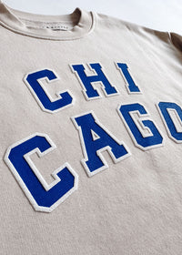 Chicago Varsity Sweatshirt - Ivory & Blue