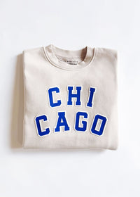 Chicago Varsity Sweatshirt - Ivory & Blue