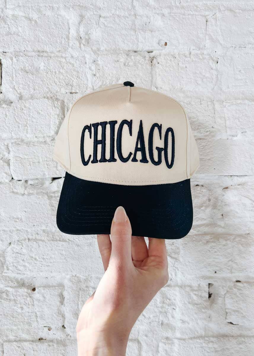 Chainstitch Chicago Puff Baseball Cap - Black