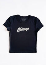 90's Chicago Baby Tee - Black