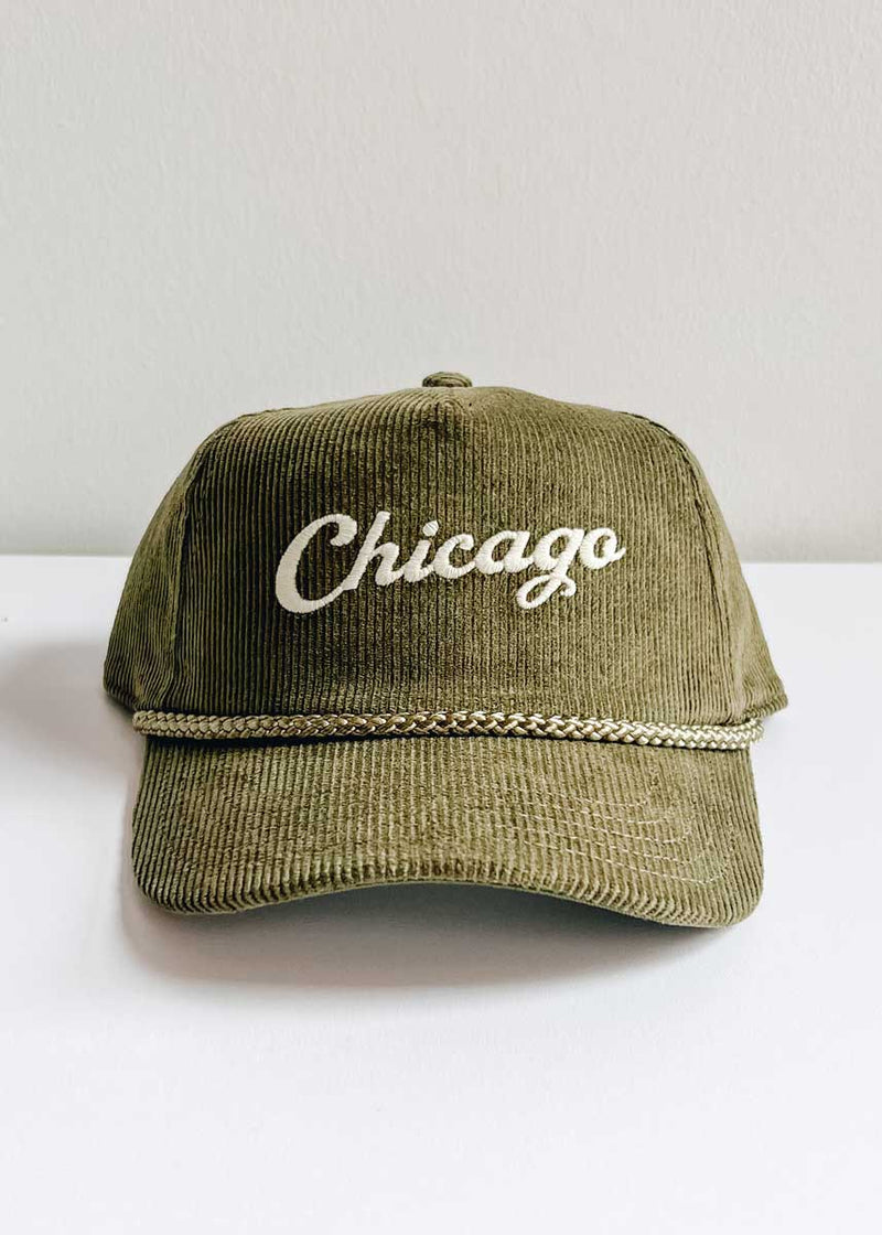 Youth Chicago Cord Hat - Olive