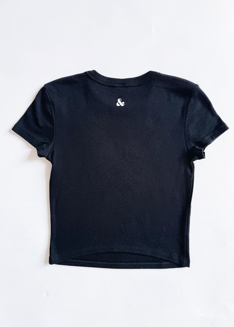 90's Chicago Baby Tee - Black
