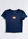 Hot Dog Icon Baby Tee - Navy