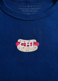 Hot Dog Icon Baby Tee - Navy