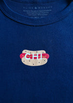 Hot Dog Icon Baby Tee - Navy