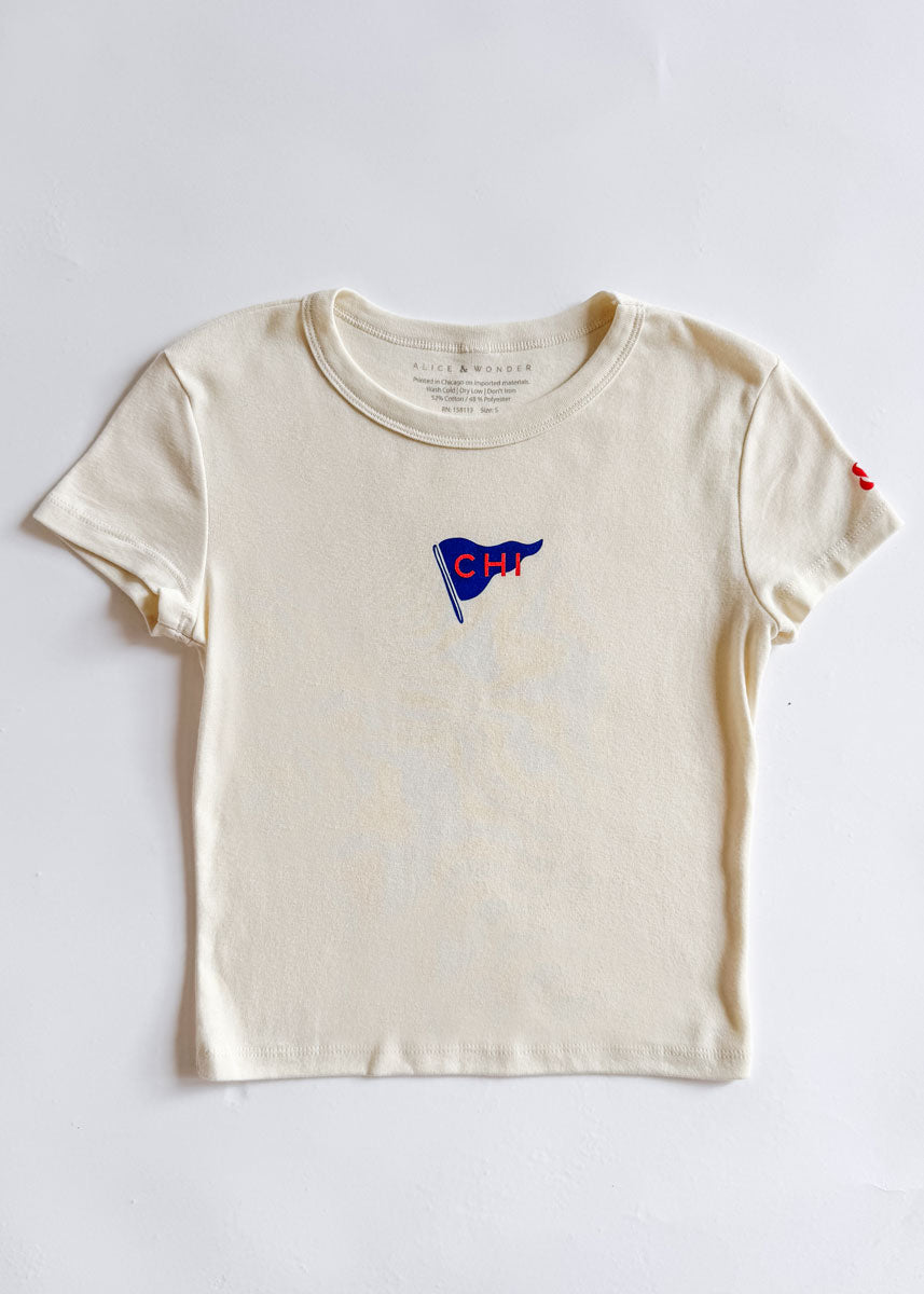 Pennant Icon Baby Tee - Ivory