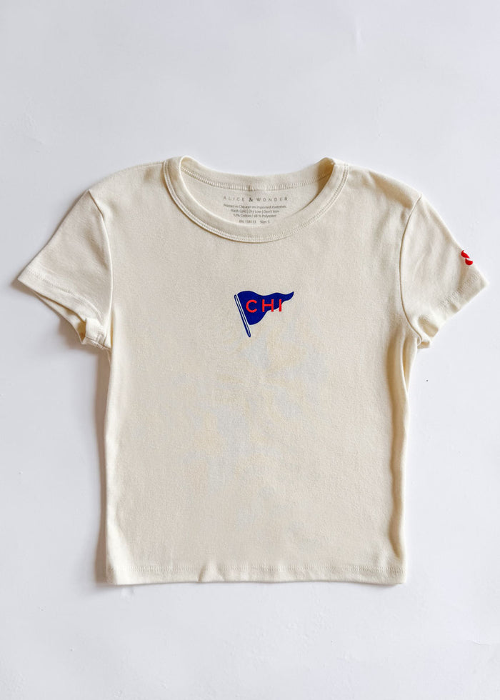 Pennant Icon Baby Tee - Ivory