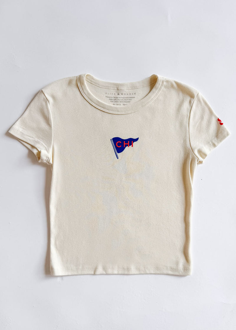 Pennant Icon Baby Tee - Ivory