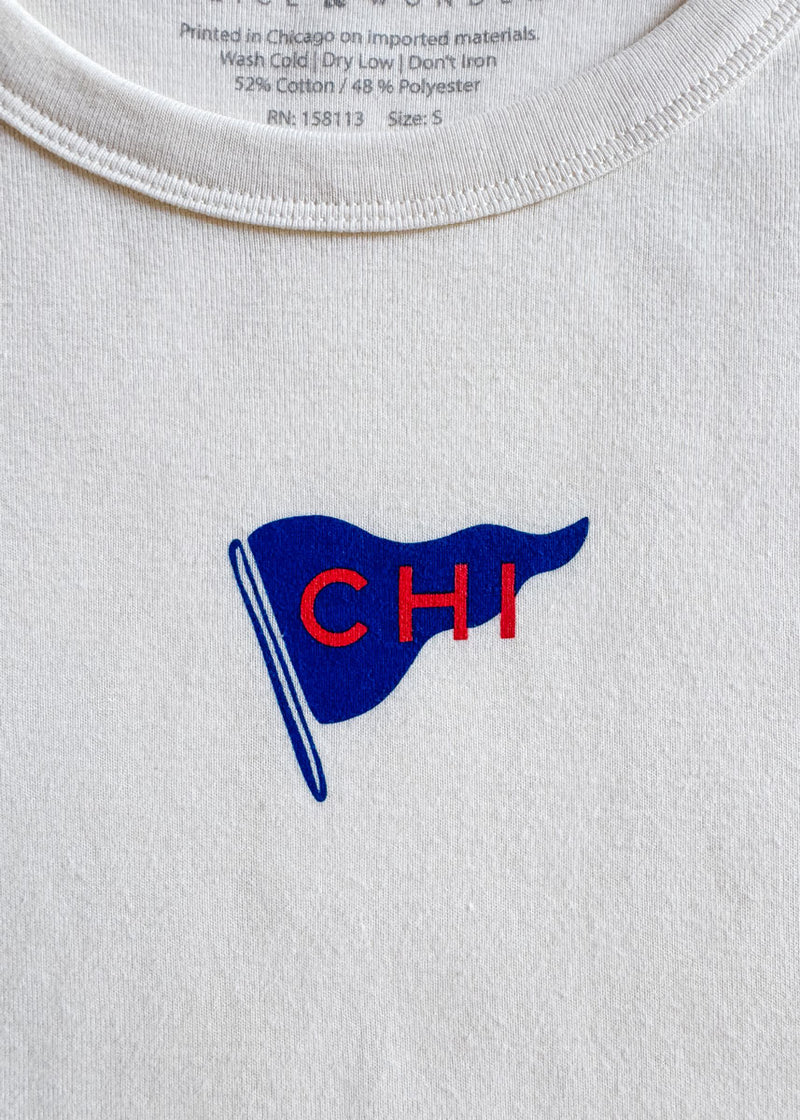 Pennant Icon Baby Tee - Ivory