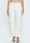 Addie High Rise Cargo Trouser - Eggshell