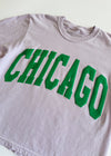 Chicago Collegiate Puff Crop Tee - Lilac & Green