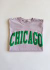 Chicago Collegiate Puff Crop Tee - Lilac & Green