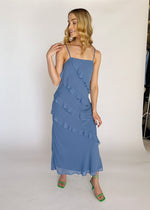 Daria Ruffle Dress - Blue