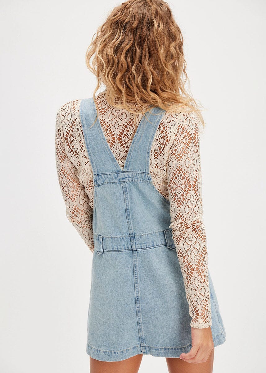 Edie Denim Skirtall - Apple Blues