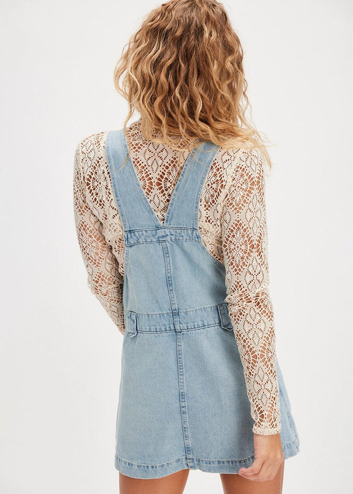 Edie Denim Skirtall - Apple Blues