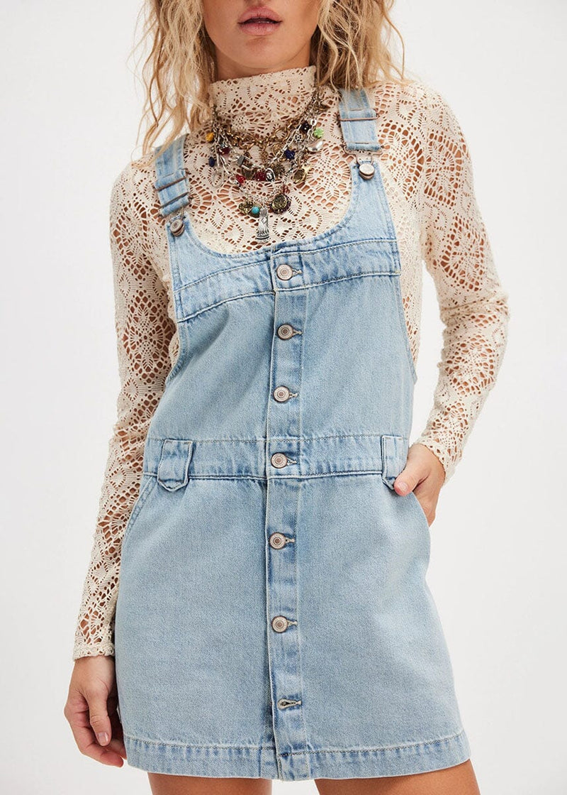 Edie Denim Skirtall - Apple Blues