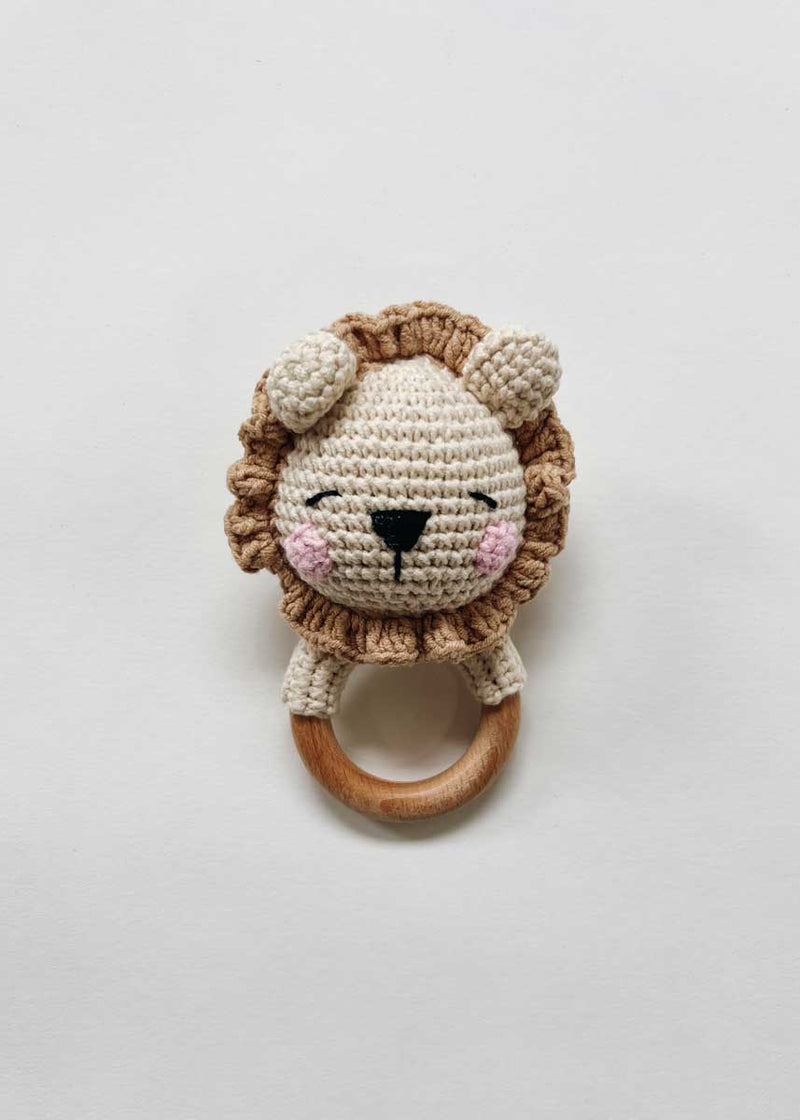 Crochet Baby Rattle - Lion