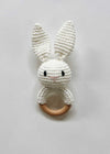 Crochet Baby Rattle - White Bunny
