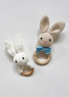 Crochet Baby Rattle - White Bunny