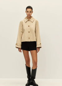 Wynn Cropped Trench Coat - Khaki