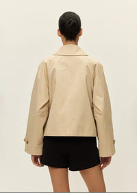 Wynn Cropped Trench Coat - Khaki