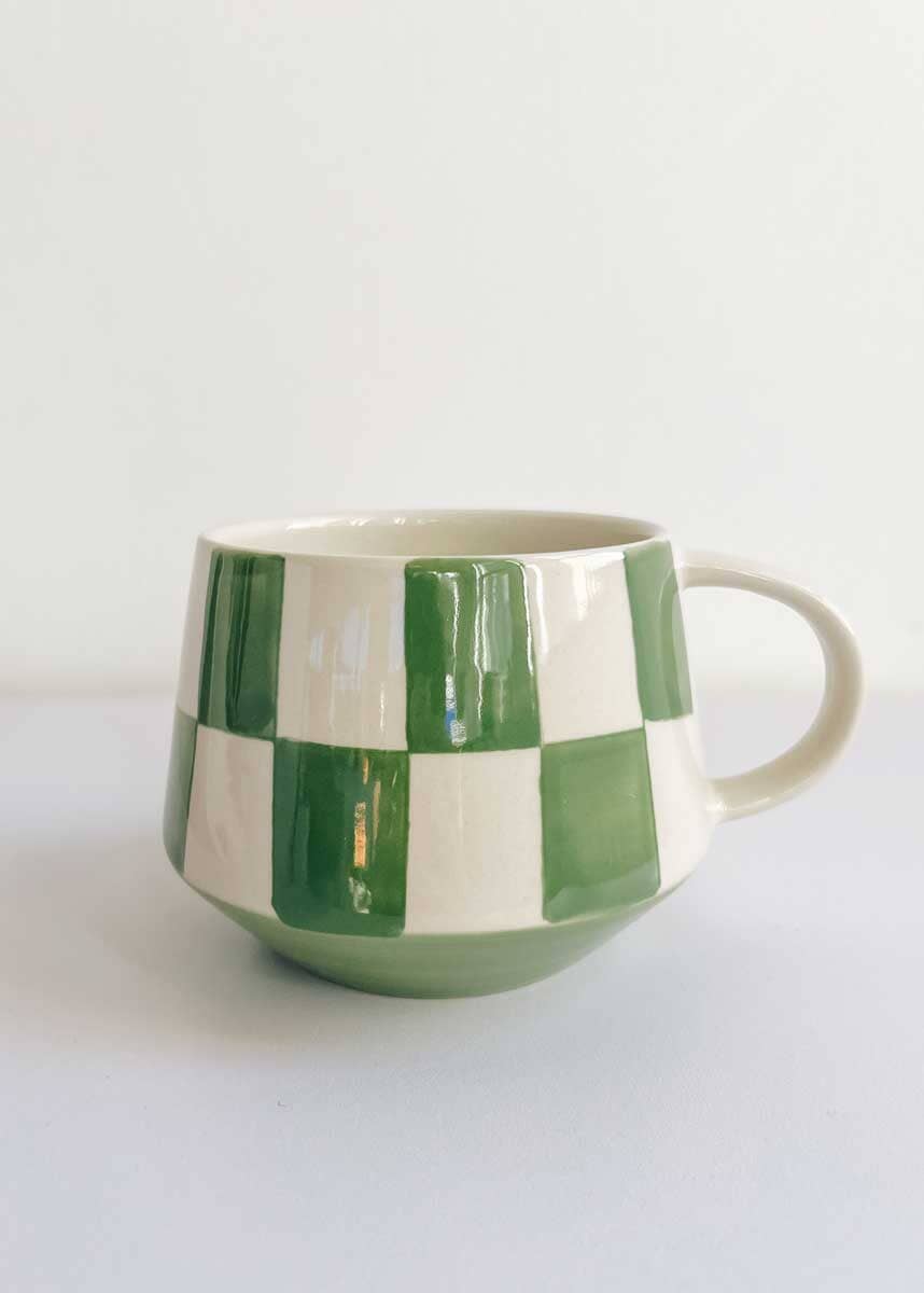Checkered Mug - Leaf