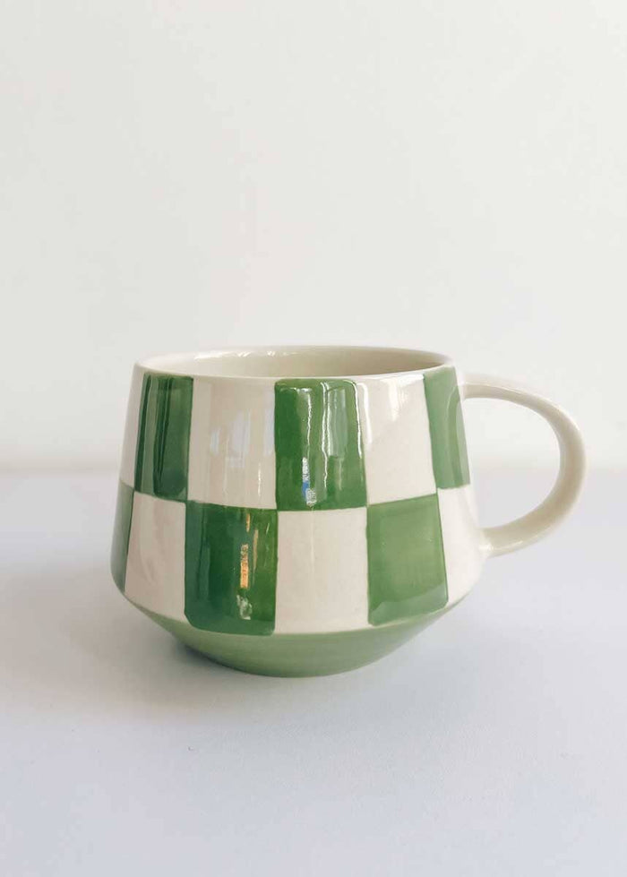 Checkered Mug - Leaf