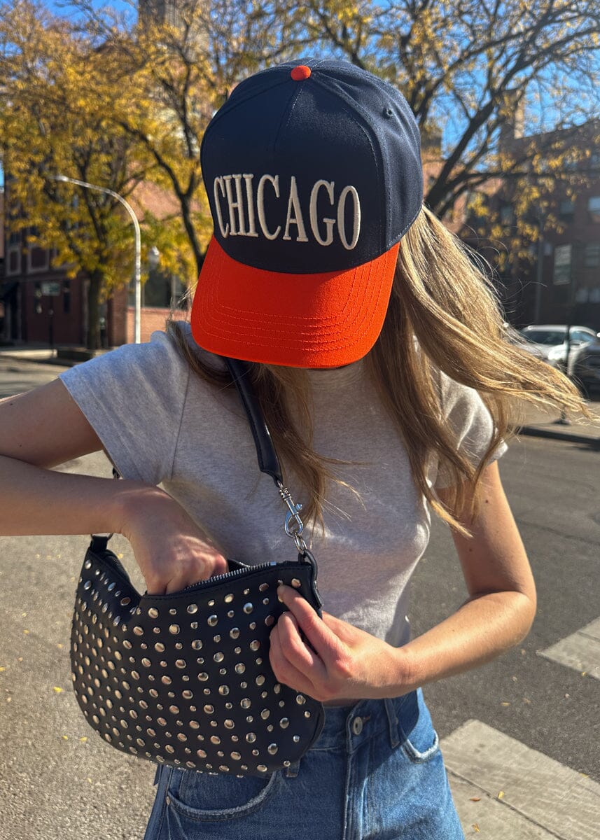 Chicago Puff Colorblock Baseball Cap - Navy & Orange