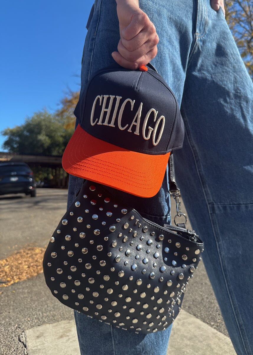 Chicago Puff Colorblock Baseball Cap - Navy & Orange