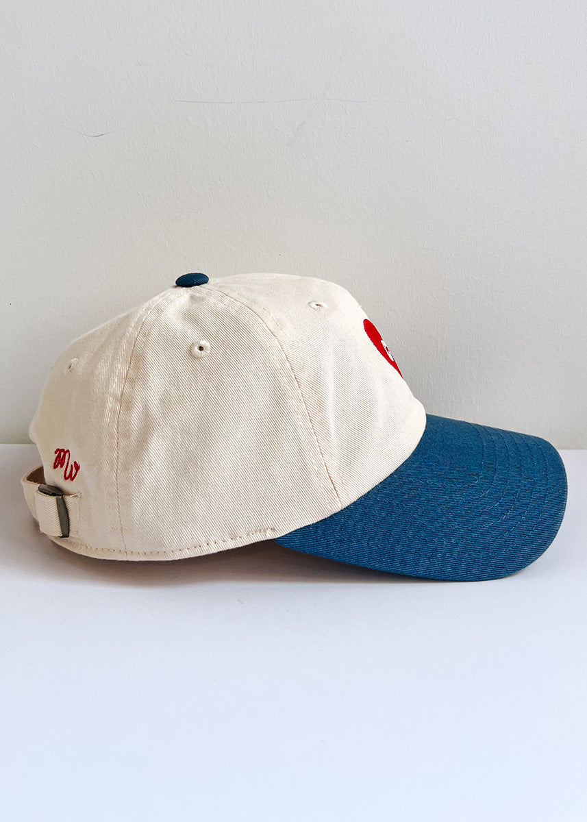 Youth Chi Heart Icon Hat - Ivory & Breaker Blue