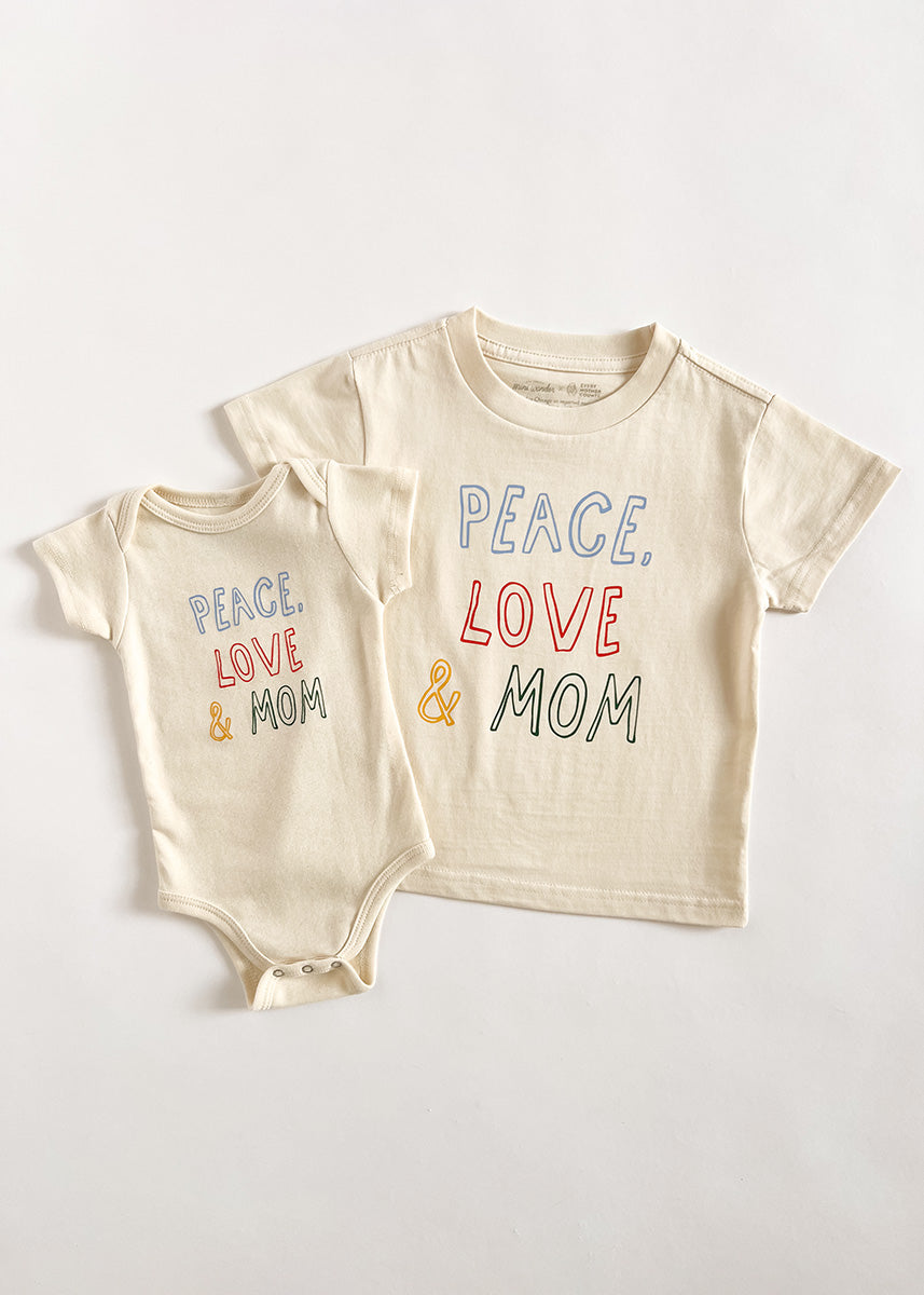 Peace, Love & Mom Toddler Tee