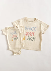Peace, Love & Mom Toddler Tee