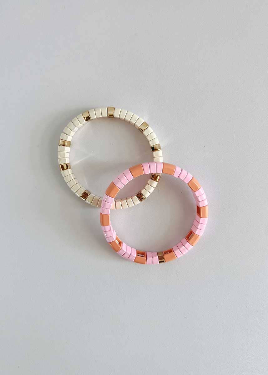 Rounded Single Bracelet - Ivory & Gold