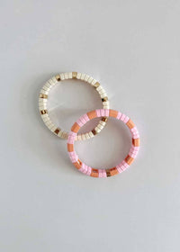 Rounded Single Bracelet - Ivory & Gold