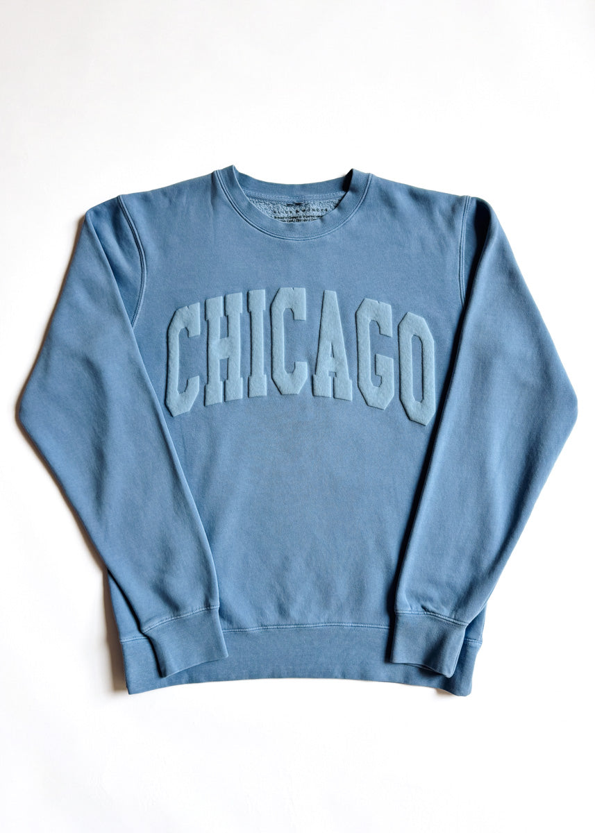Chicago Collegiate Puff Sweatshirt - Light Blue