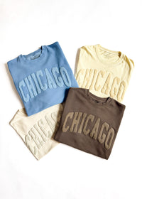 Chicago Collegiate Puff Crop Tee - Ivory