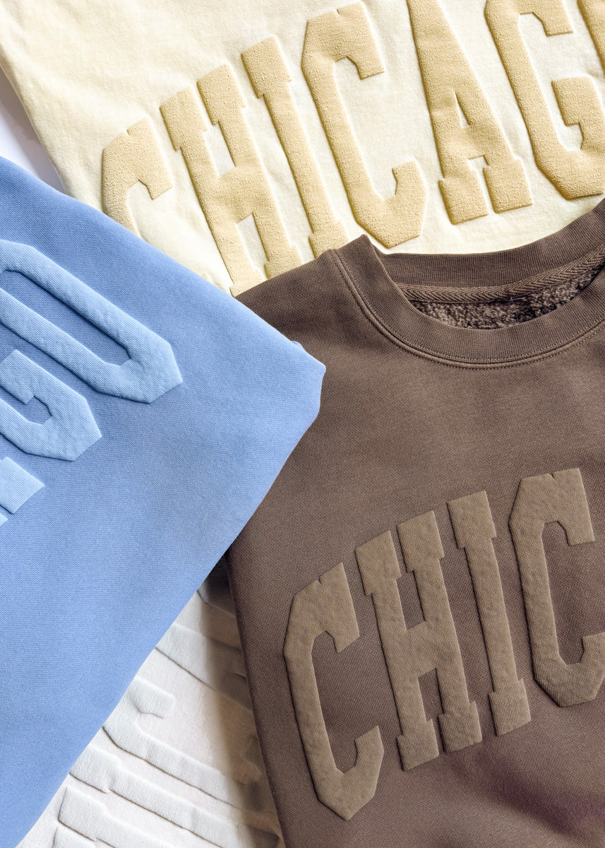 Chicago Collegiate Puff Sweatshirt - Clay