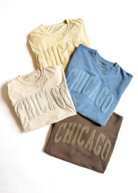 Chicago Collegiate Puff Sweatshirt - Light Blue