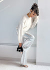 Jocasta Micro Sequin Trousers - Silver