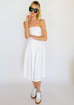Kate Tie Back Midi Dress - White