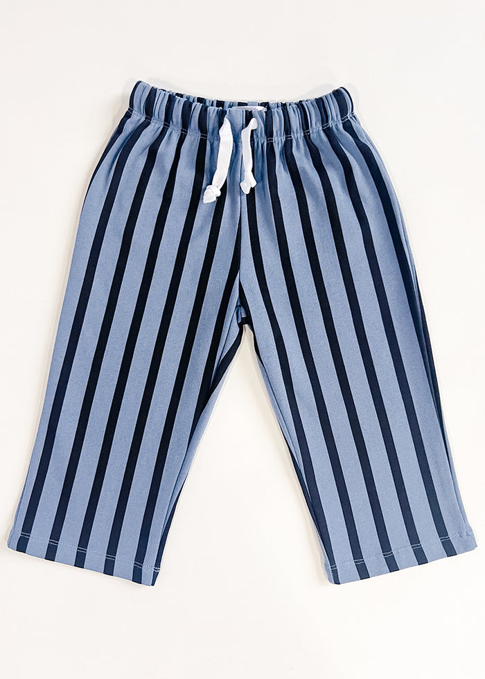 Striped Drawstring Pant - Blue & Black