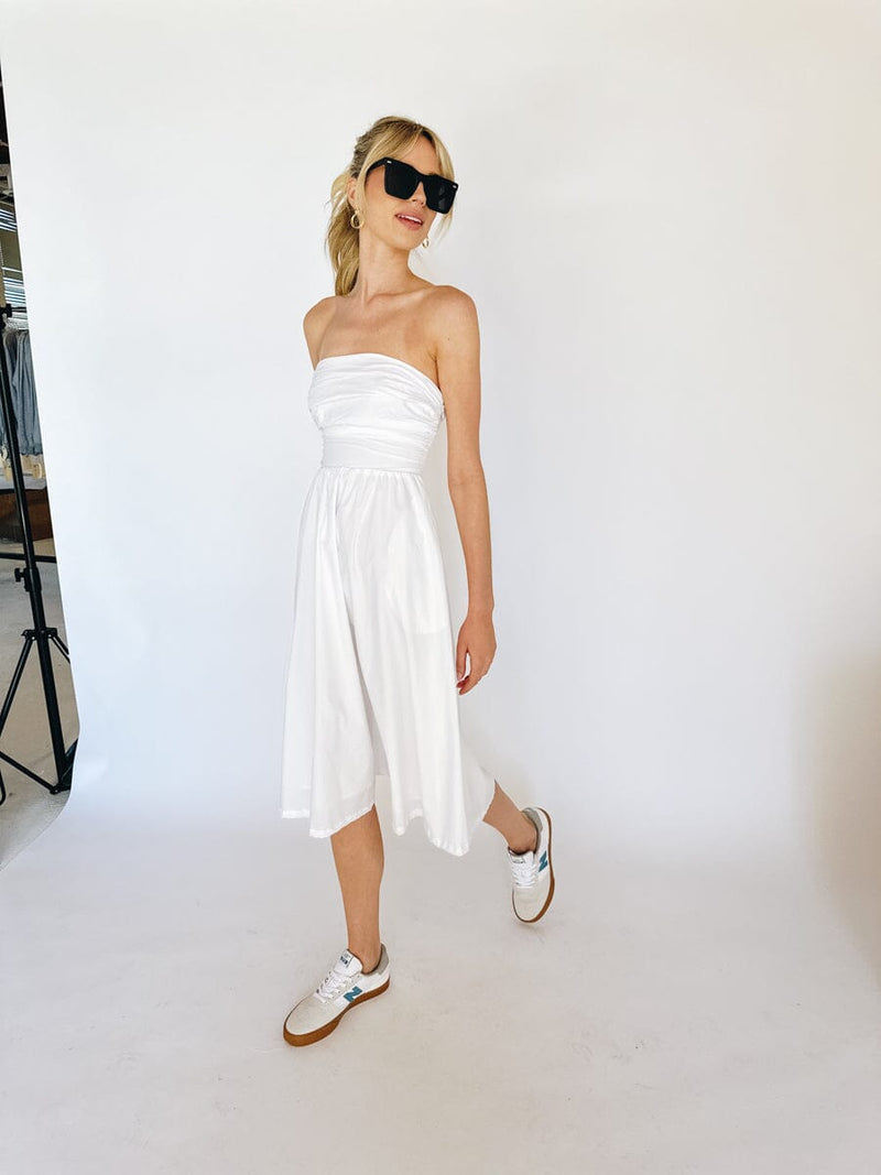 White cotton clearance dress midi