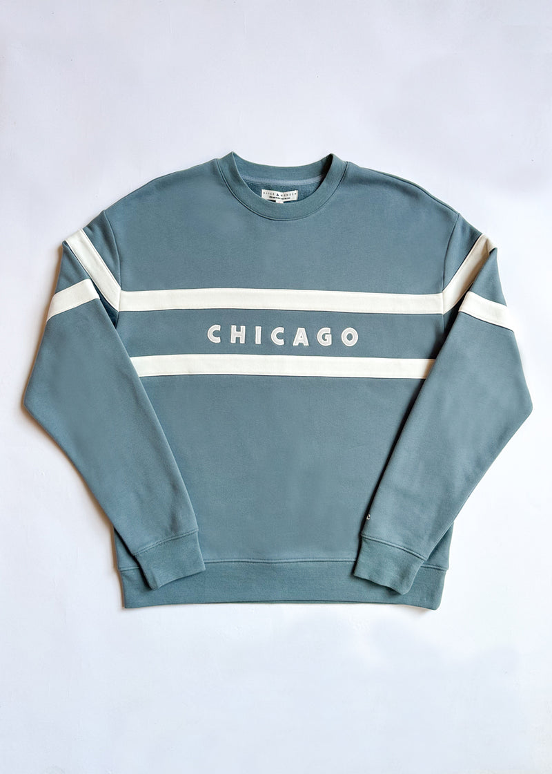 Chicago Oversized Rugby Sweatshirt - Light Blue