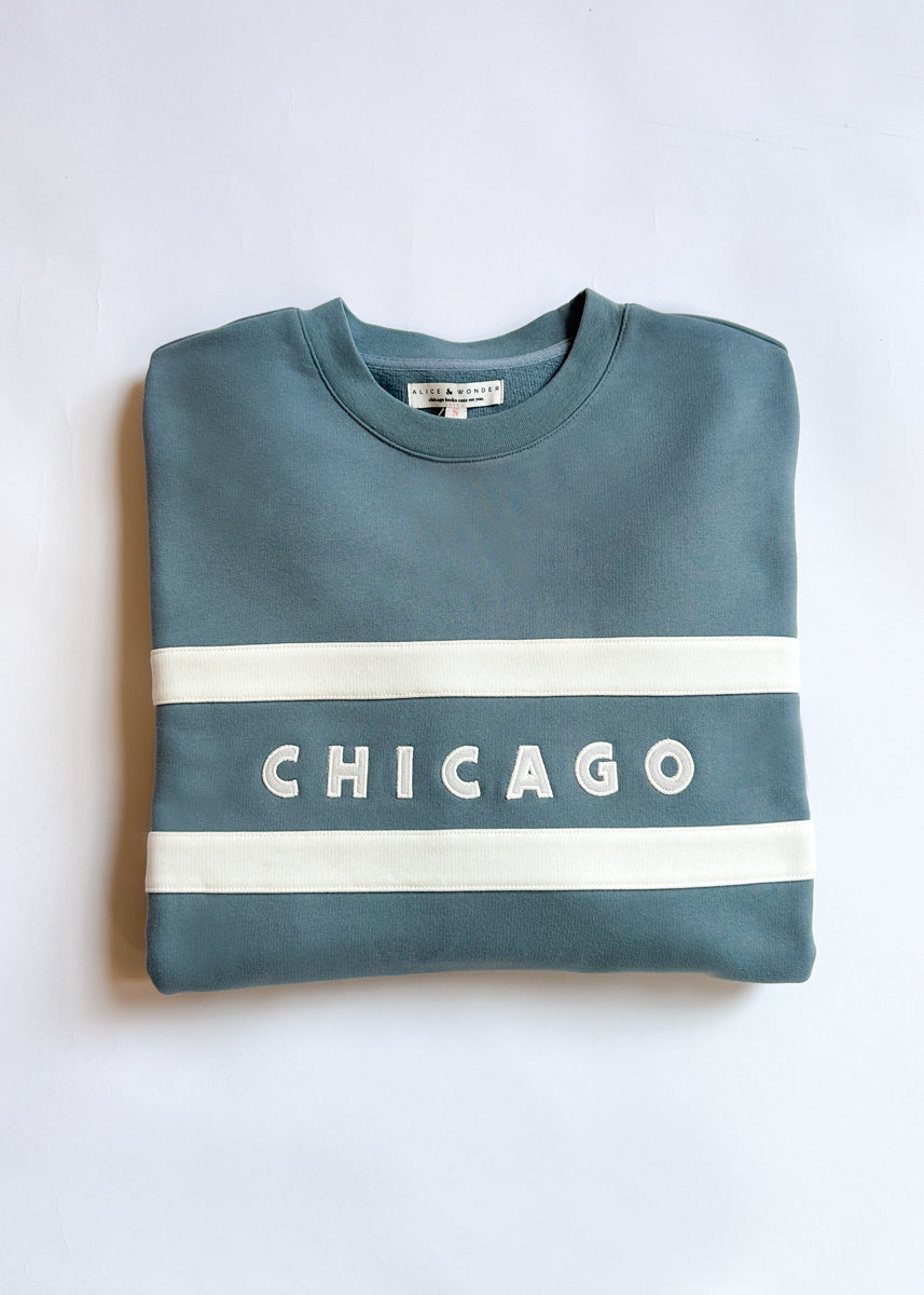 Chicago Oversized Rugby Sweatshirt - Light Blue