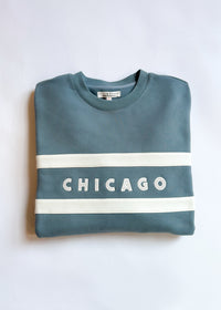Chicago Oversized Rugby Sweatshirt - Light Blue