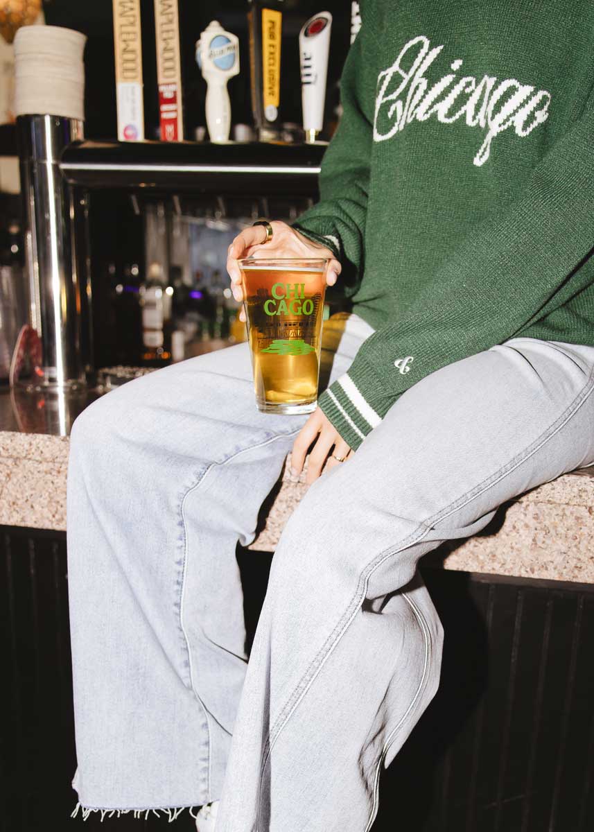 Chicago Green River Pint Glass