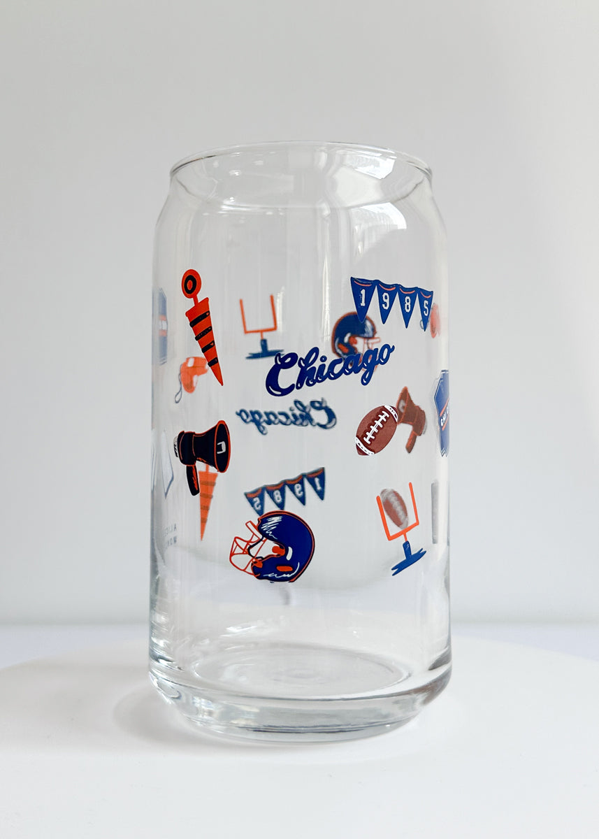 Chicago Game Day Icons Can Glass