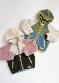 Colorblock Fleece Jacket - Blue & Green