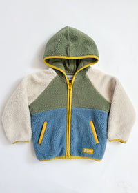 Colorblock Fleece Jacket - Blue & Green