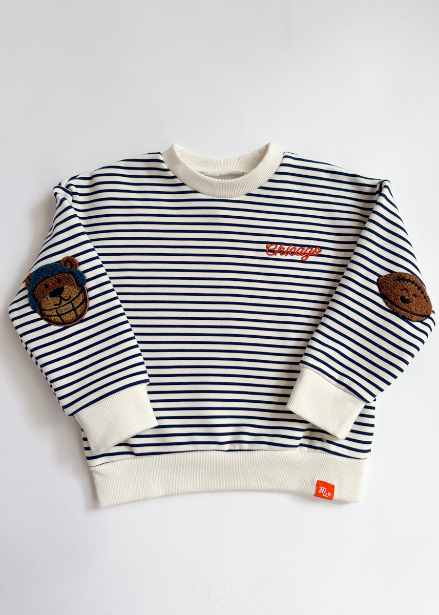 Chicago Football Striped Patch Sweatshirt